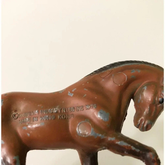 Vintage 1976 Durham Industries Metal Horse Figure 3.5 Inch Long Toy  Hong Kong - Picture 2 of 15
